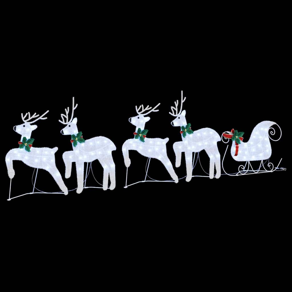 vidaXL LED Reindeers 5 pcs Silver 43 x 18 x 66 cm Fabric 6