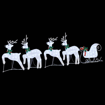 vidaXL LED Reindeers 5 pcs Silver 43 x 18 x 66 cm Fabric 6