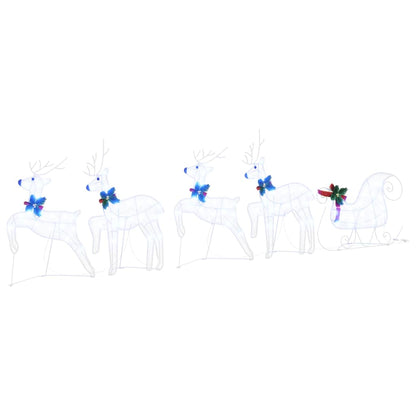 vidaXL LED Reindeers 5 pcs White 43 x 18 x 66 cm Fabric 2