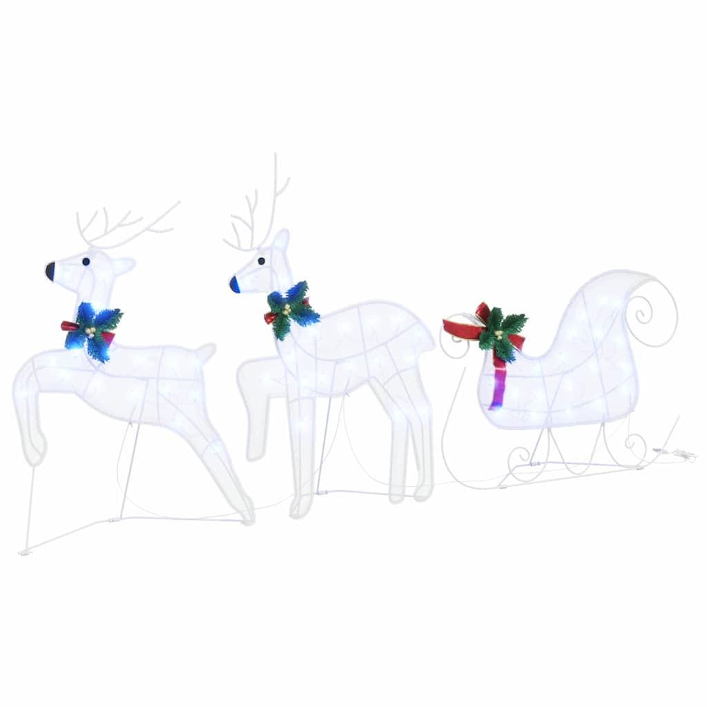 vidaXL LED Reindeers 5 pcs White 43 x 18 x 66 cm Fabric 5