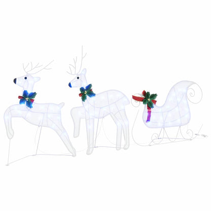 vidaXL LED Reindeers 5 pcs White 43 x 18 x 66 cm Fabric 5