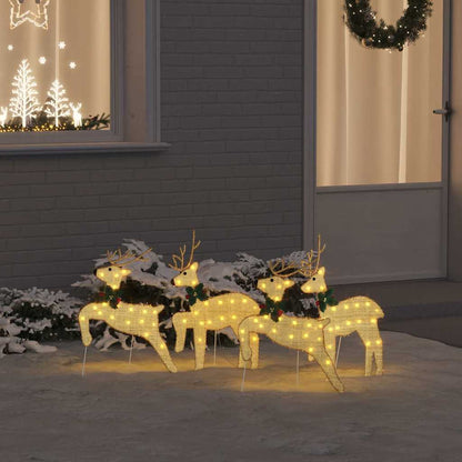 vidaXL LED Reindeers 4 pcs Gold 45 x 19 x 65 cm Fabric 1