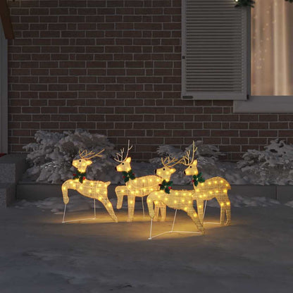 vidaXL LED Reindeers 4 pcs Gold 45 x 19 x 65 cm Fabric 3