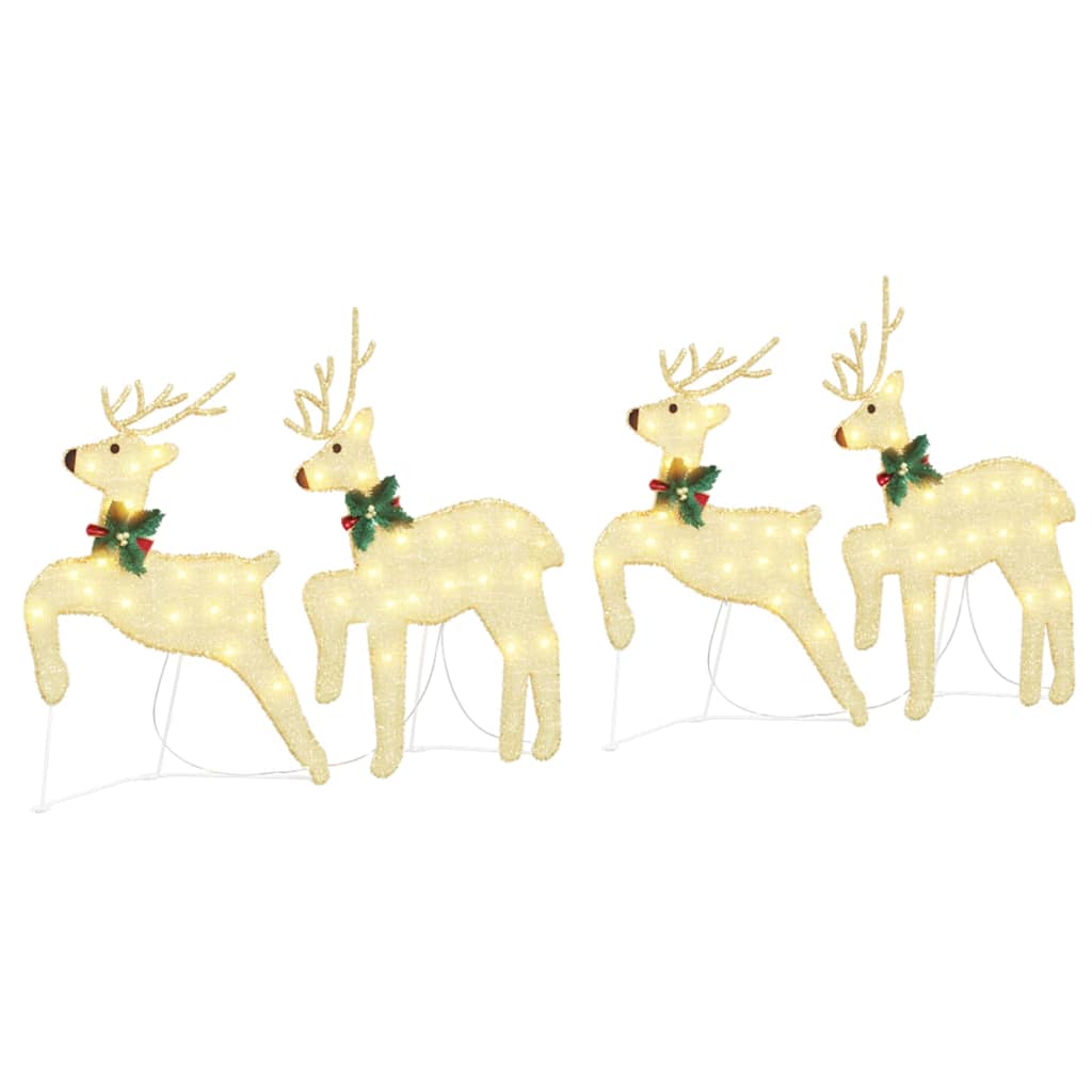 vidaXL LED Reindeers 4 pcs Gold 45 x 19 x 65 cm Fabric 2