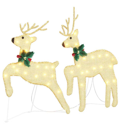 vidaXL LED Reindeers 4 pcs Gold 45 x 19 x 65 cm Fabric 4