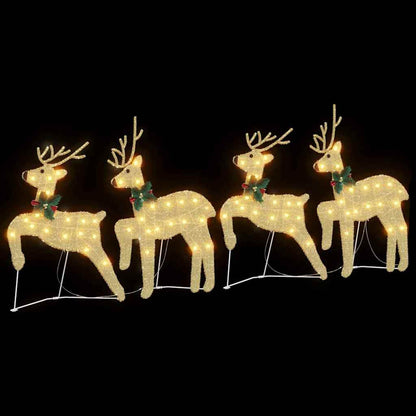 vidaXL LED Reindeers 4 pcs Gold 45 x 19 x 65 cm Fabric 5