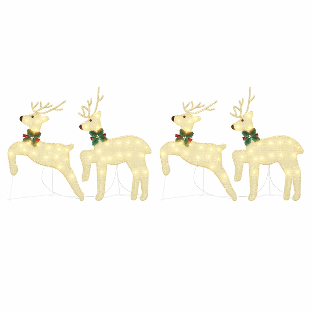 vidaXL LED Reindeers 4 pcs Gold 45 x 19 x 65 cm Fabric 6
