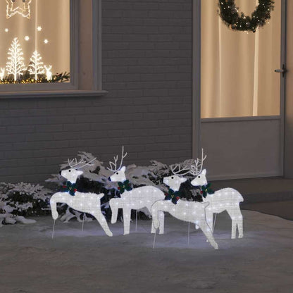 vidaXL LED Reindeers 4 pcs Silver 45 x 19 x 65 cm Fabric 1