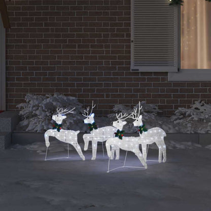 vidaXL LED Reindeers 4 pcs Silver 45 x 19 x 65 cm Fabric 3