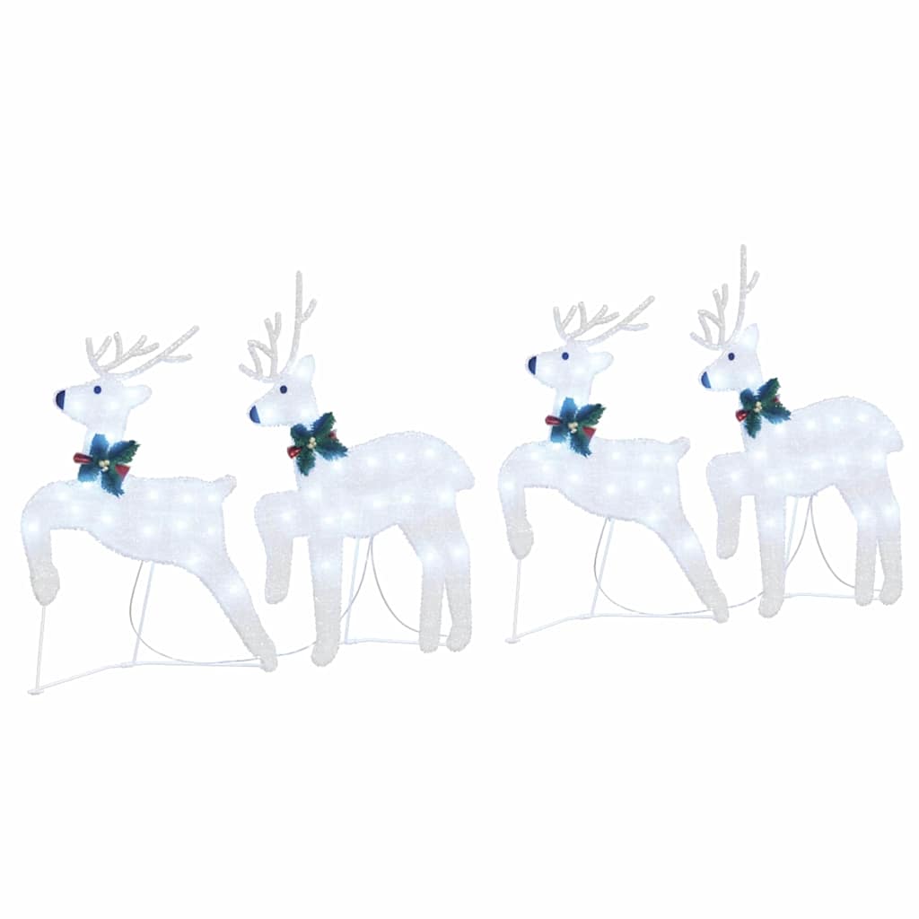 vidaXL LED Reindeers 4 pcs Silver 45 x 19 x 65 cm Fabric 2