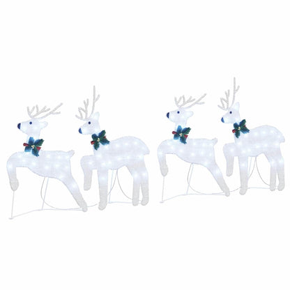 vidaXL LED Reindeers 4 pcs Silver 45 x 19 x 65 cm Fabric 2