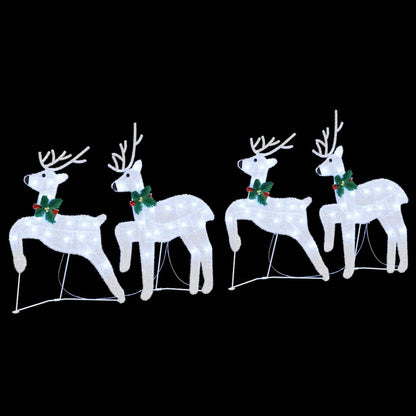 vidaXL LED Reindeers 4 pcs Silver 45 x 19 x 65 cm Fabric 5