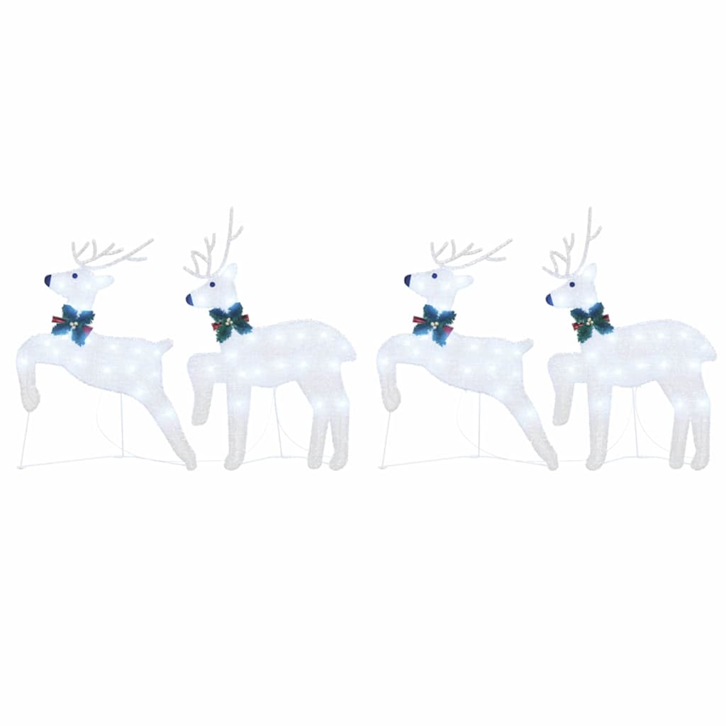 vidaXL LED Reindeers 4 pcs Silver 45 x 19 x 65 cm Fabric 6