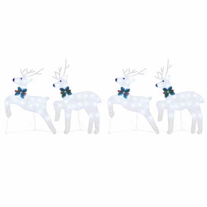 vidaXL LED Reindeers 4 pcs Silver 45 x 19 x 65 cm Fabric 6