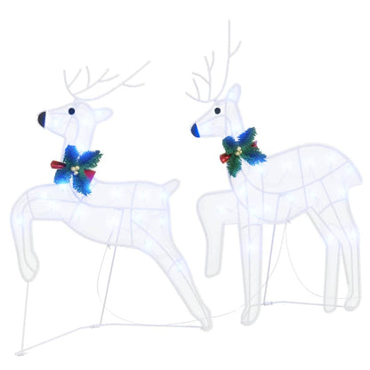 vidaXL LED Reindeers 4 pcs White 45 x 19 x 65 cm Fabric 4
