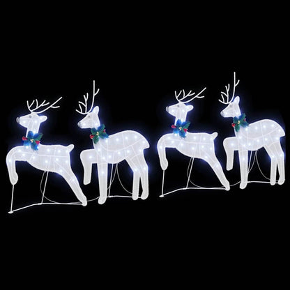 vidaXL LED Reindeers 4 pcs White 45 x 19 x 65 cm Fabric 5