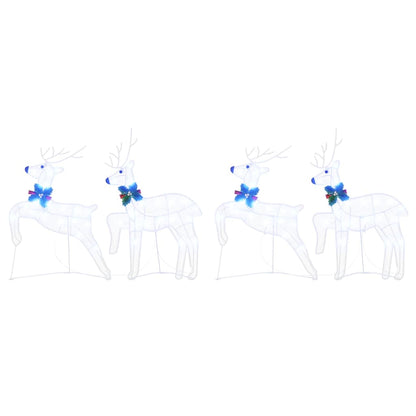 vidaXL LED Reindeers 4 pcs White 45 x 19 x 65 cm Fabric 6