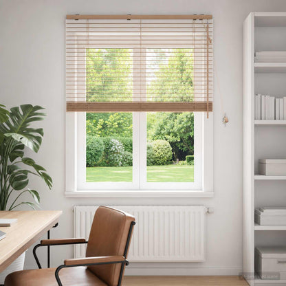 vidaXL Venetian Blind Oak Look 105 x 160 cm 35 mm Solid Paulownia Wood 1