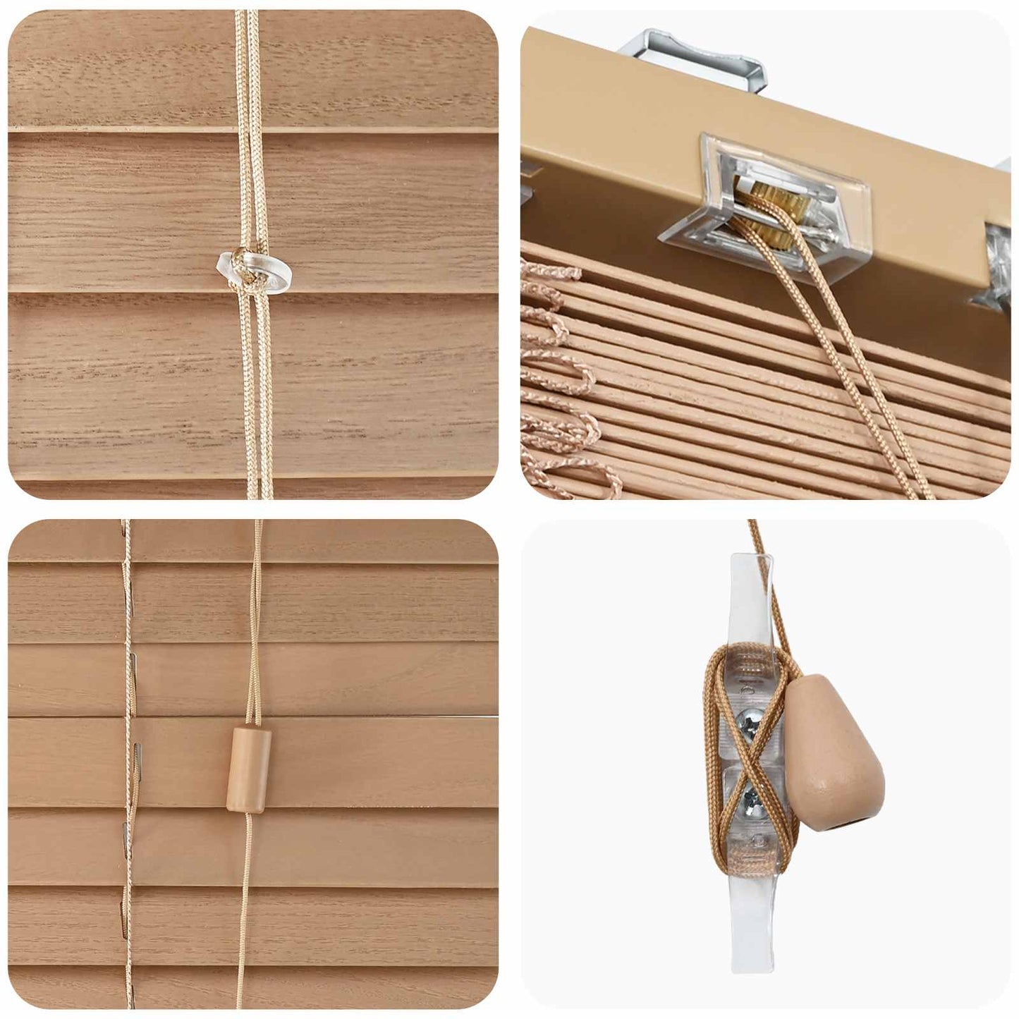 vidaXL Venetian Blind Oak Look 105 x 160 cm 35 mm Solid Paulownia Wood 5