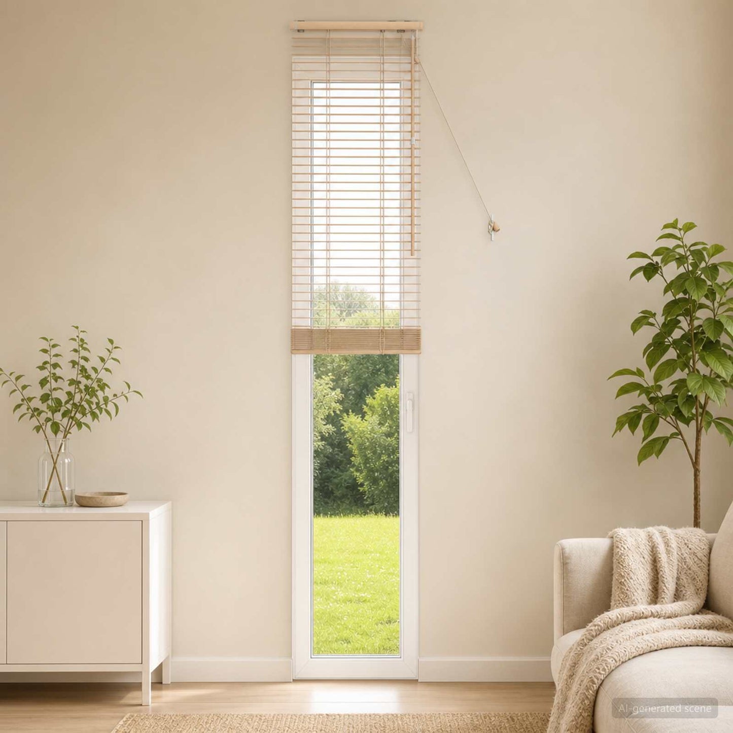 vidaXL Venetian Blind Oak Look 50 x 250 cm 35 mm Solid Paulownia Wood 1