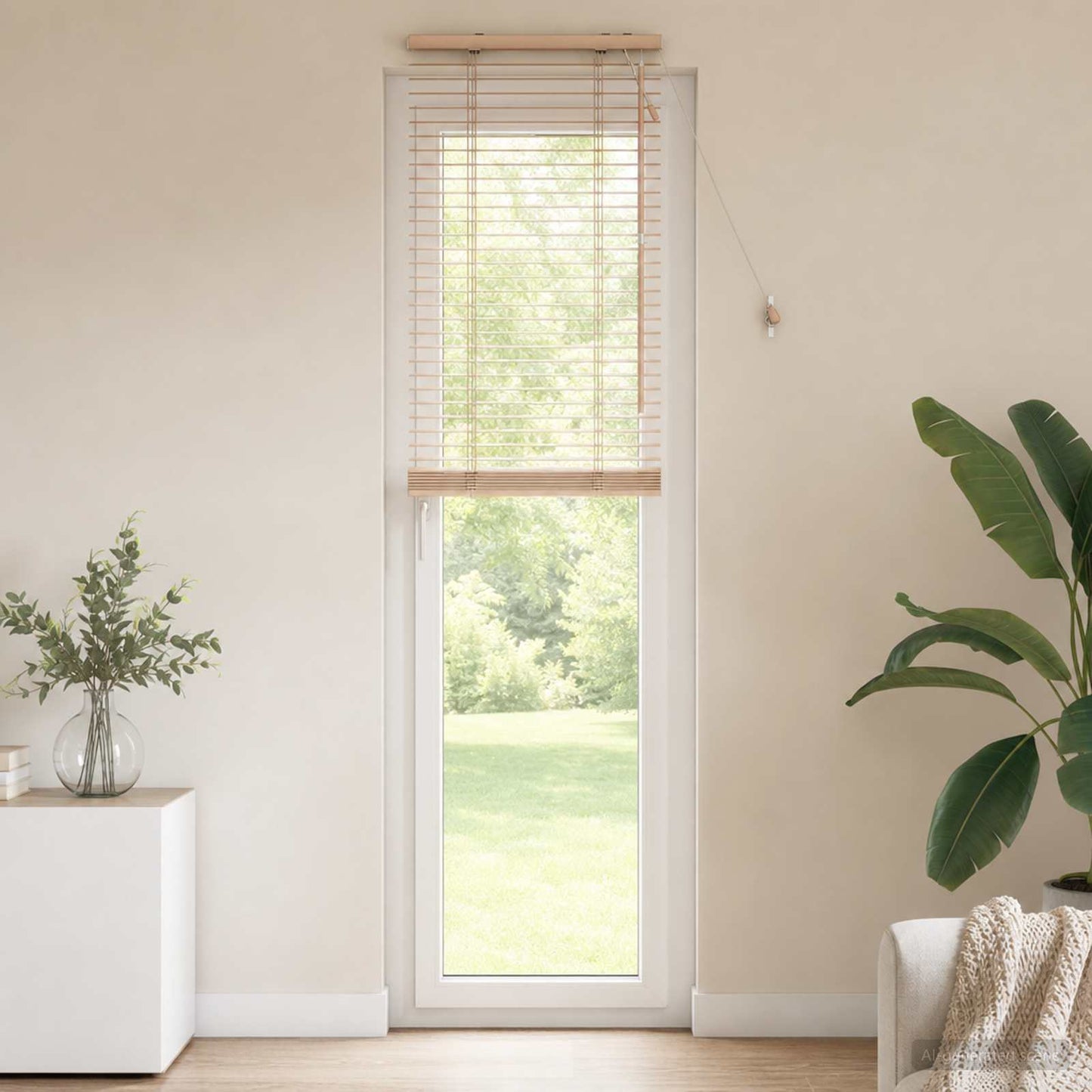 vidaXL Venetian Blind Oak Look 60 x 250 cm 35 mm Solid Paulownia Wood 1
