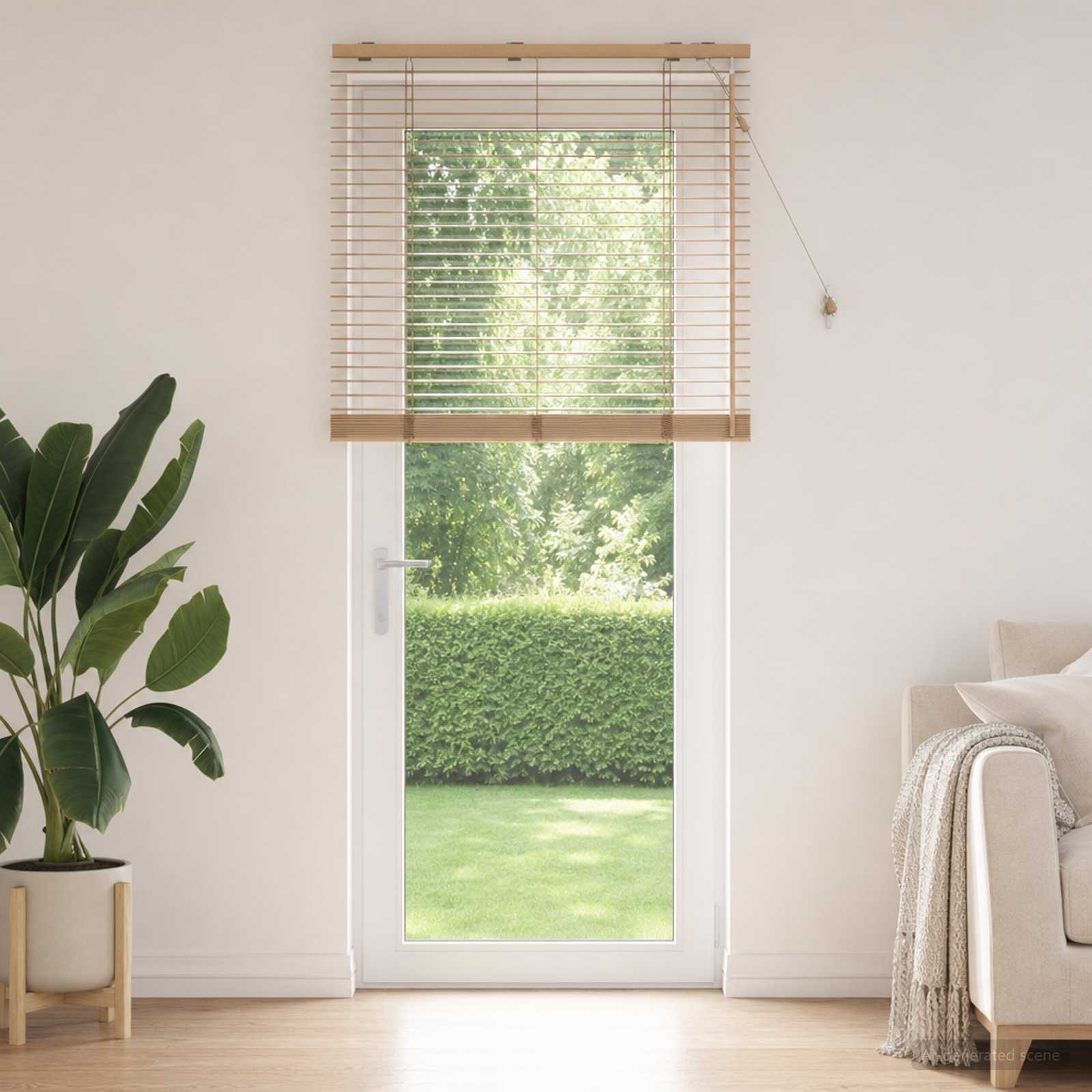 vidaXL Venetian Blind Oak Look 70 x 250 cm 35 mm Solid Paulownia Wood 1