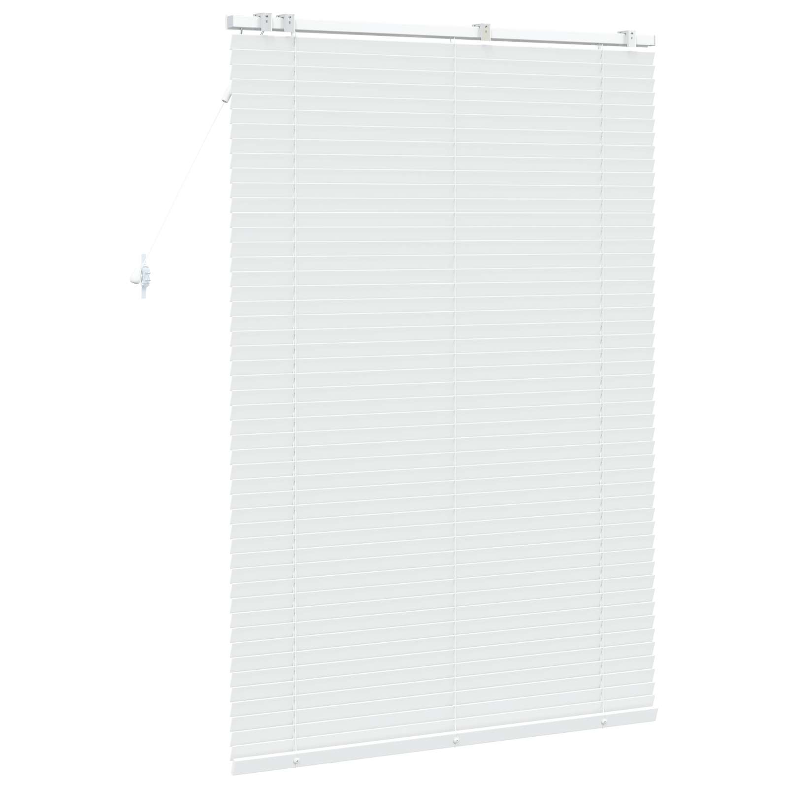 vidaXL Venetian Blind White 100 x 160 cm 35 mm Solid Paulownia Wood 4