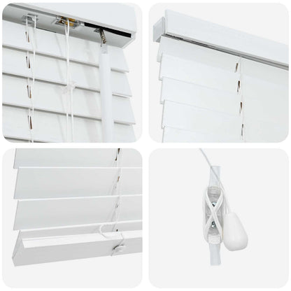 vidaXL Venetian Blind White 105 x 160 cm 35 mm Solid Paulownia Wood 5