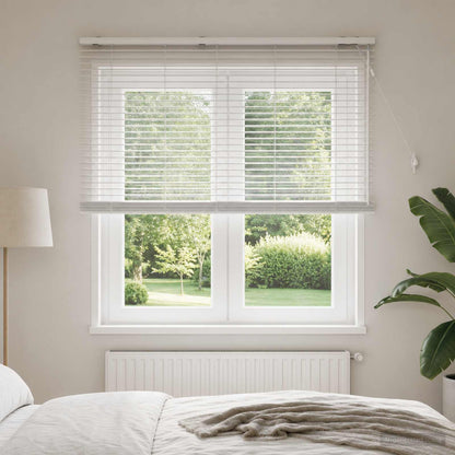 vidaXL Venetian Blind 35 mm Solid Paulownia Wood Drop 160 cm White