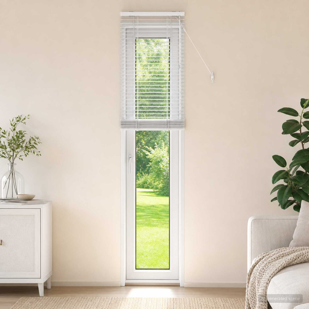 vidaXL Venetian Blind White 50 x 250 cm 35 mm Solid Paulownia Wood 1