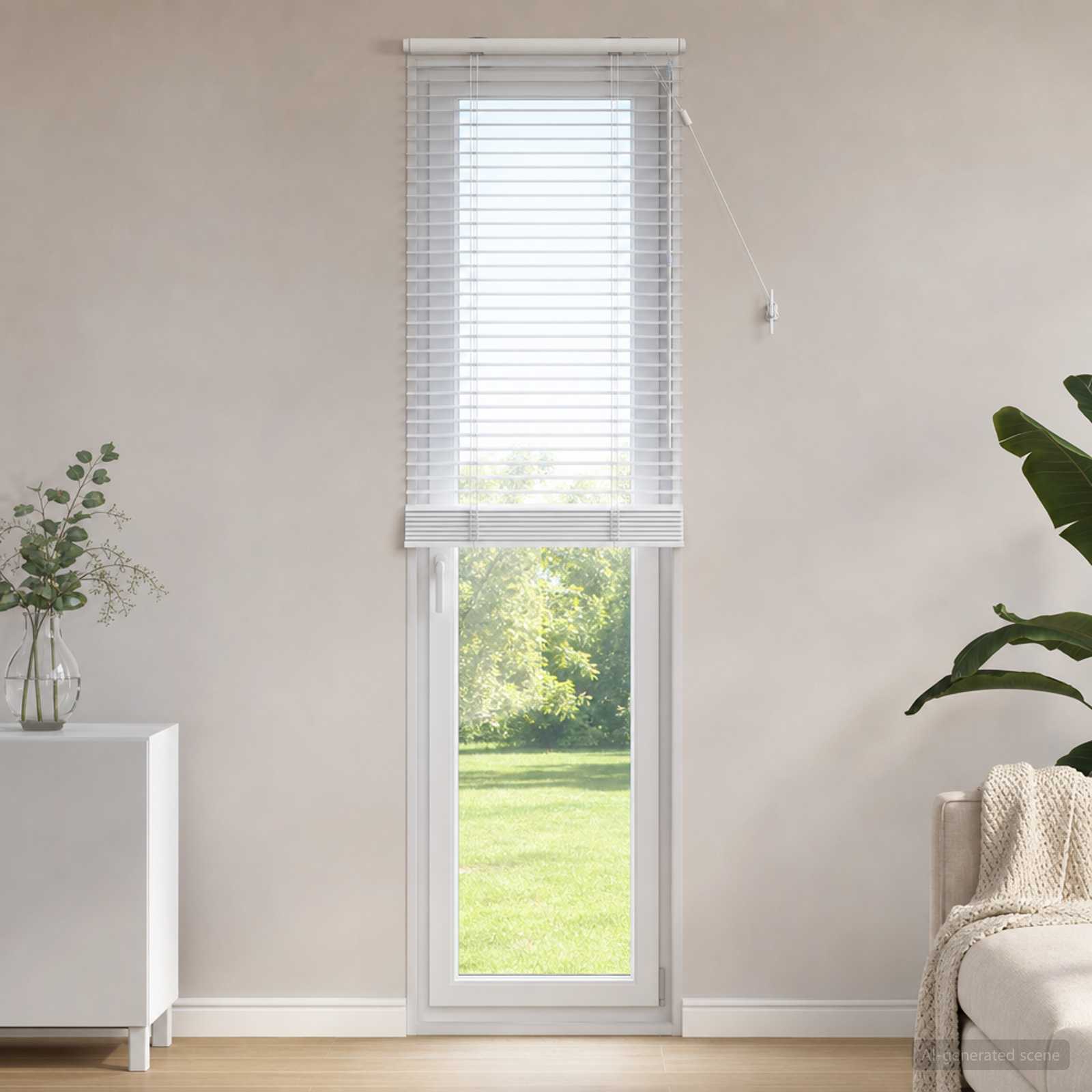 vidaXL Venetian Blind White 65 x 250 cm 35 mm Solid Paulownia Wood 1