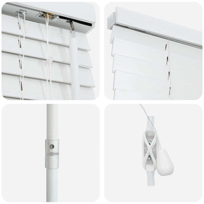 vidaXL Venetian Blind White 65 x 250 cm 35 mm Solid Paulownia Wood 5