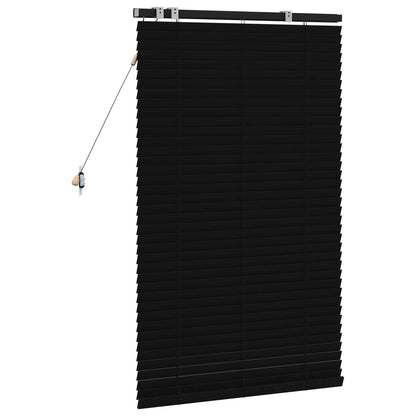 vidaXL Venetian Blind Black 85 x 130 cm 35 mm Solid Paulownia Wood 4
