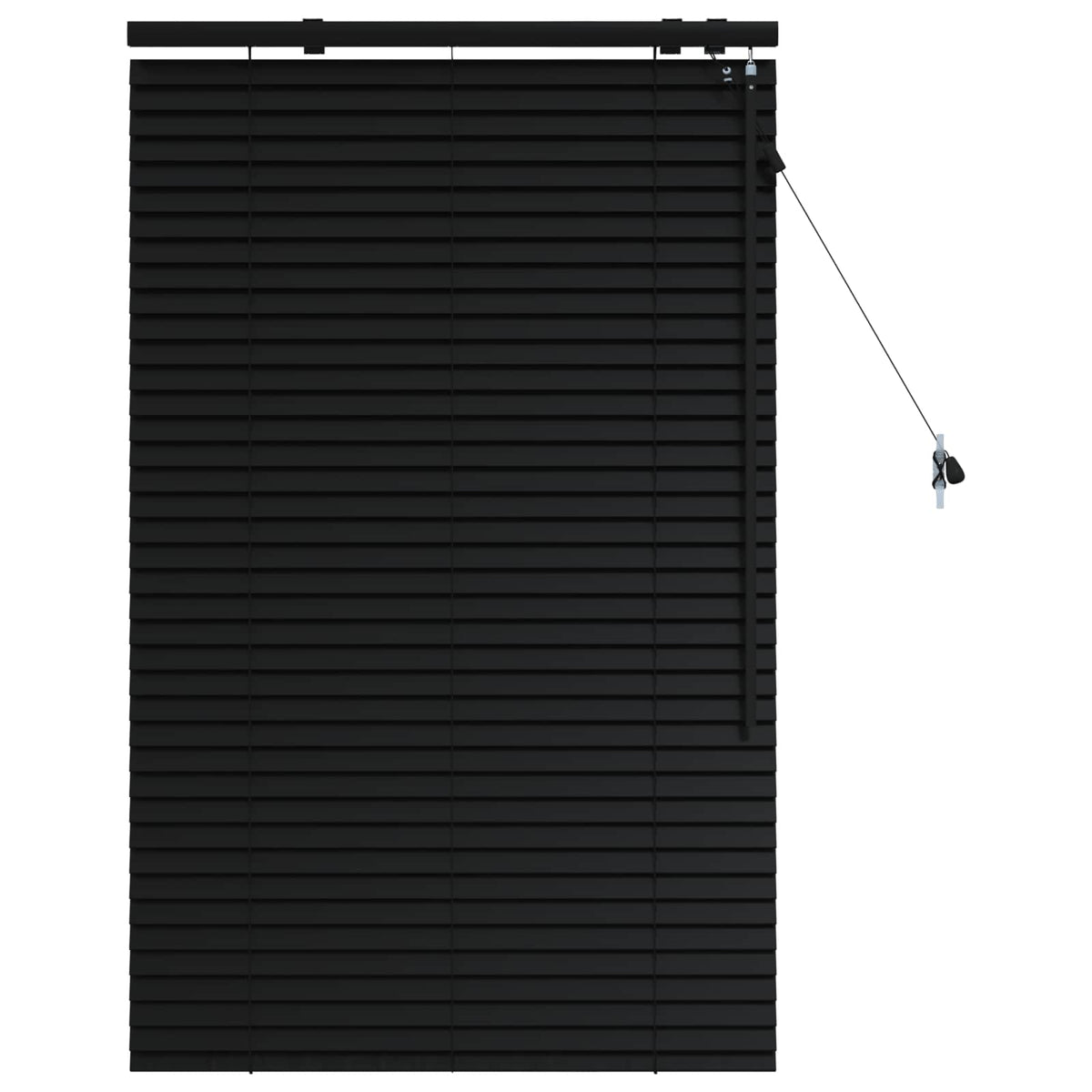 vidaXL Venetian Blind Black 85 x 130 cm 35 mm Solid Paulownia Wood 2