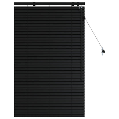 vidaXL Venetian Blind Black 85 x 130 cm 35 mm Solid Paulownia Wood 2