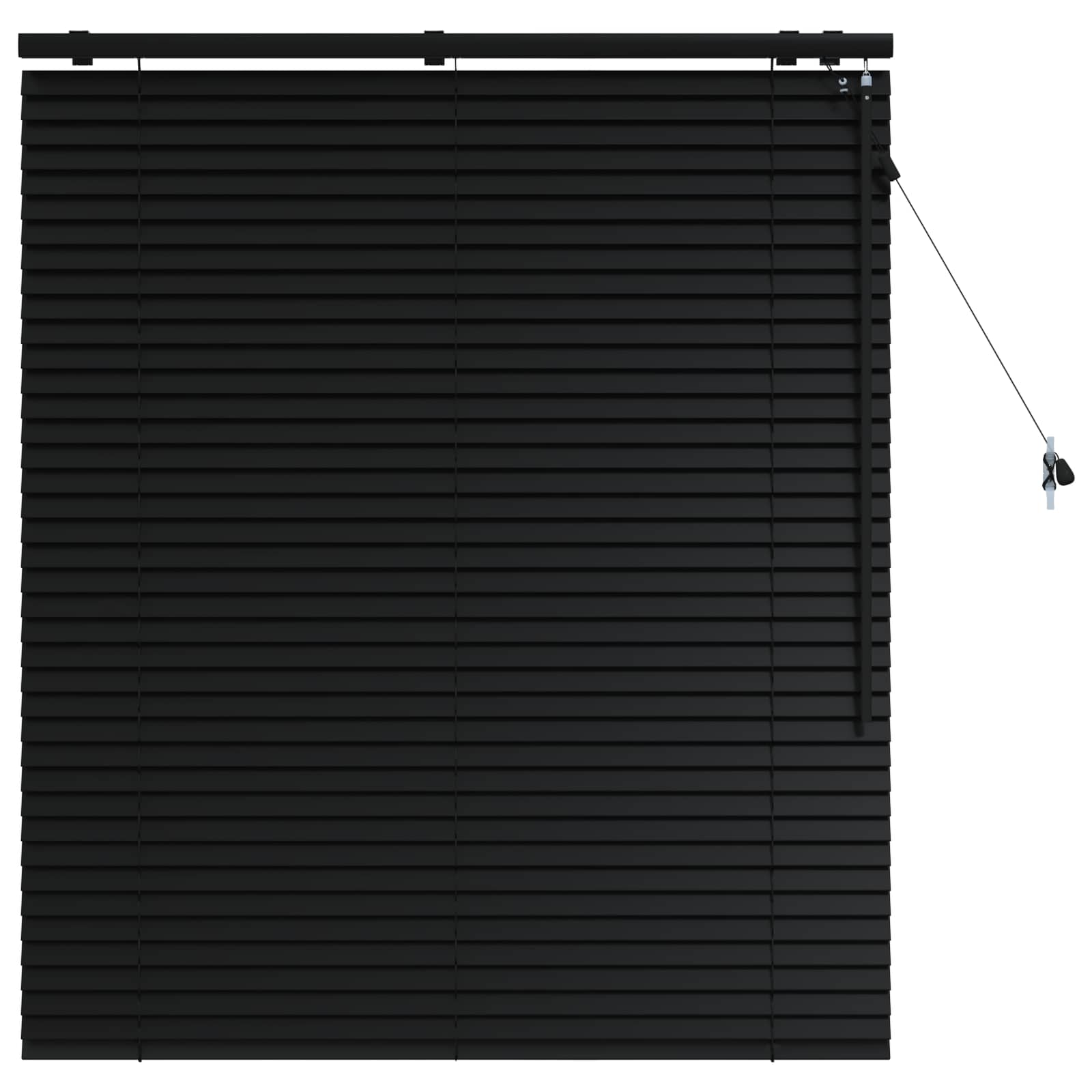 vidaXL Venetian Blind Black 105 x 130 cm 35 mm Solid Paulownia Wood 2