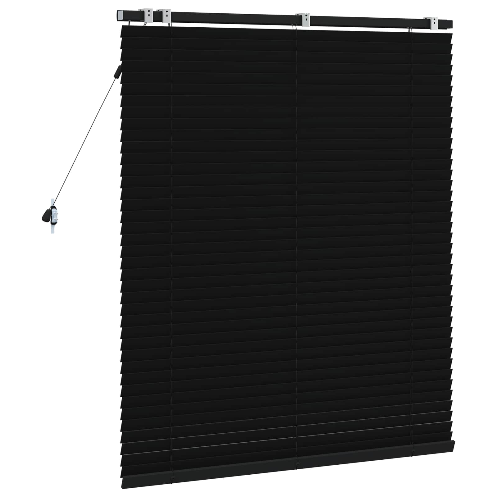 vidaXL Venetian Blind Black 110 x 130 cm 35 mm Solid Paulownia Wood 4