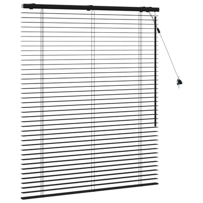 vidaXL Venetian Blind Black 120 x 130 cm 35 mm Solid Paulownia Wood 3