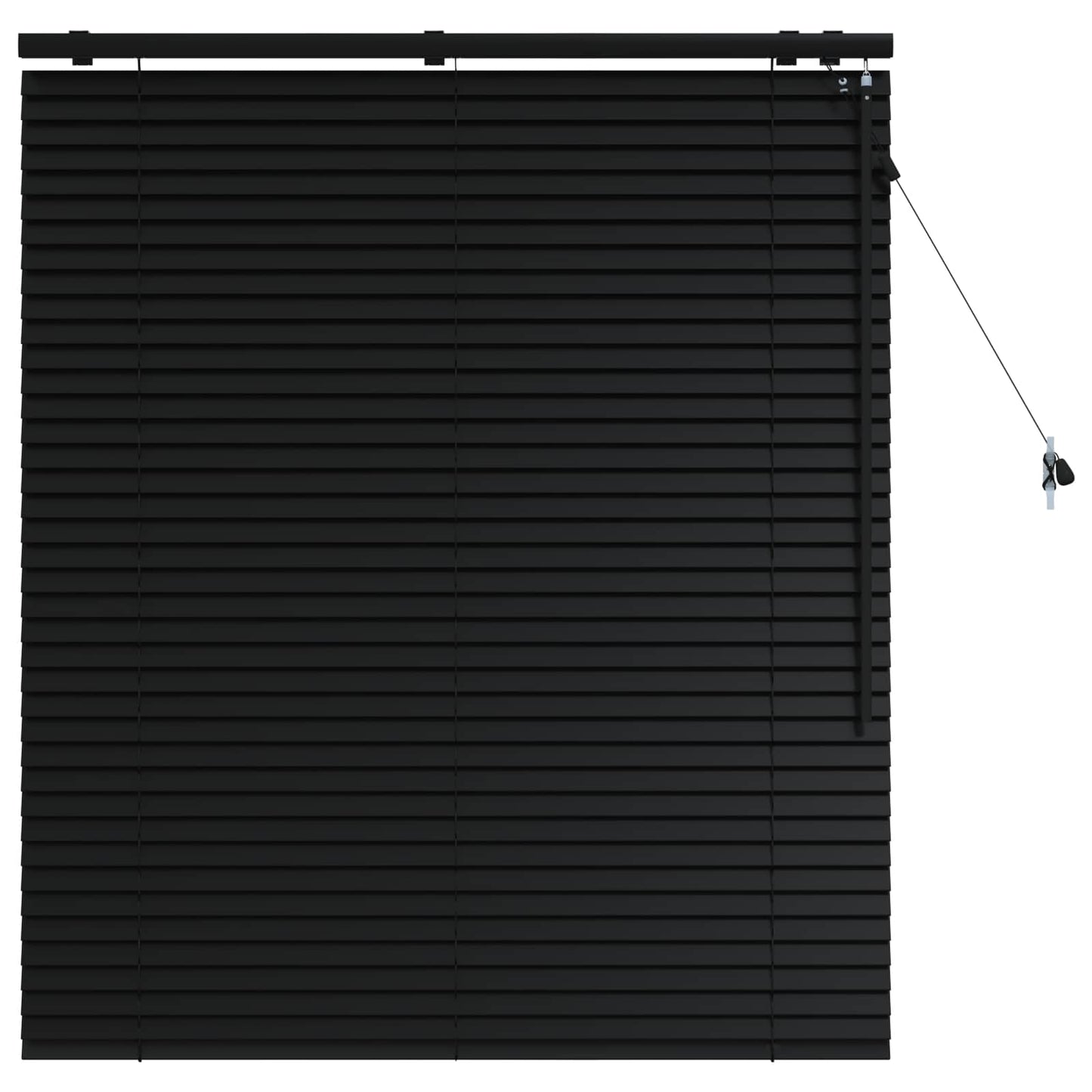 vidaXL Venetian Blind Black 120 x 130 cm 35 mm Solid Paulownia Wood 2