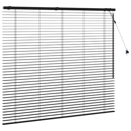 vidaXL Venetian Blind Black 125 x 130 cm 35 mm Solid Paulownia Wood 3