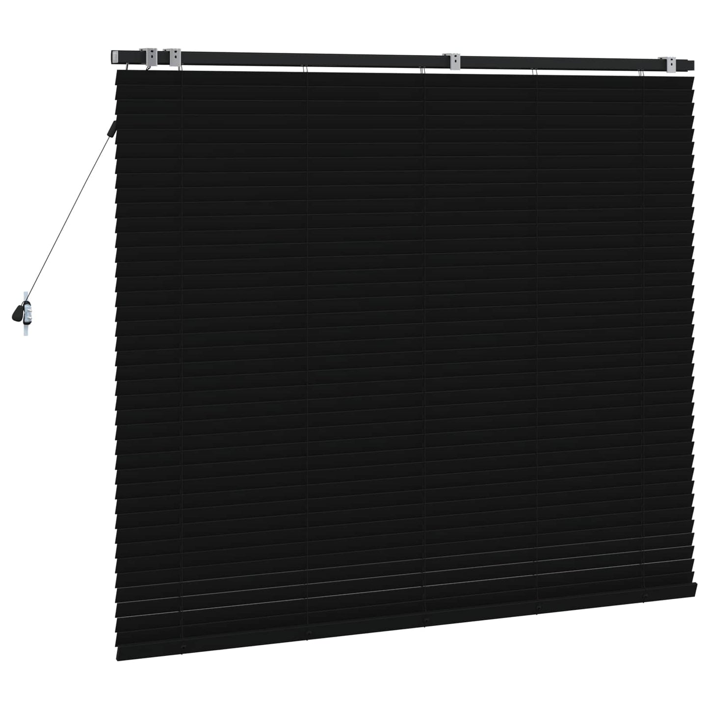 vidaXL Venetian Blind Black 125 x 130 cm 35 mm Solid Paulownia Wood 4