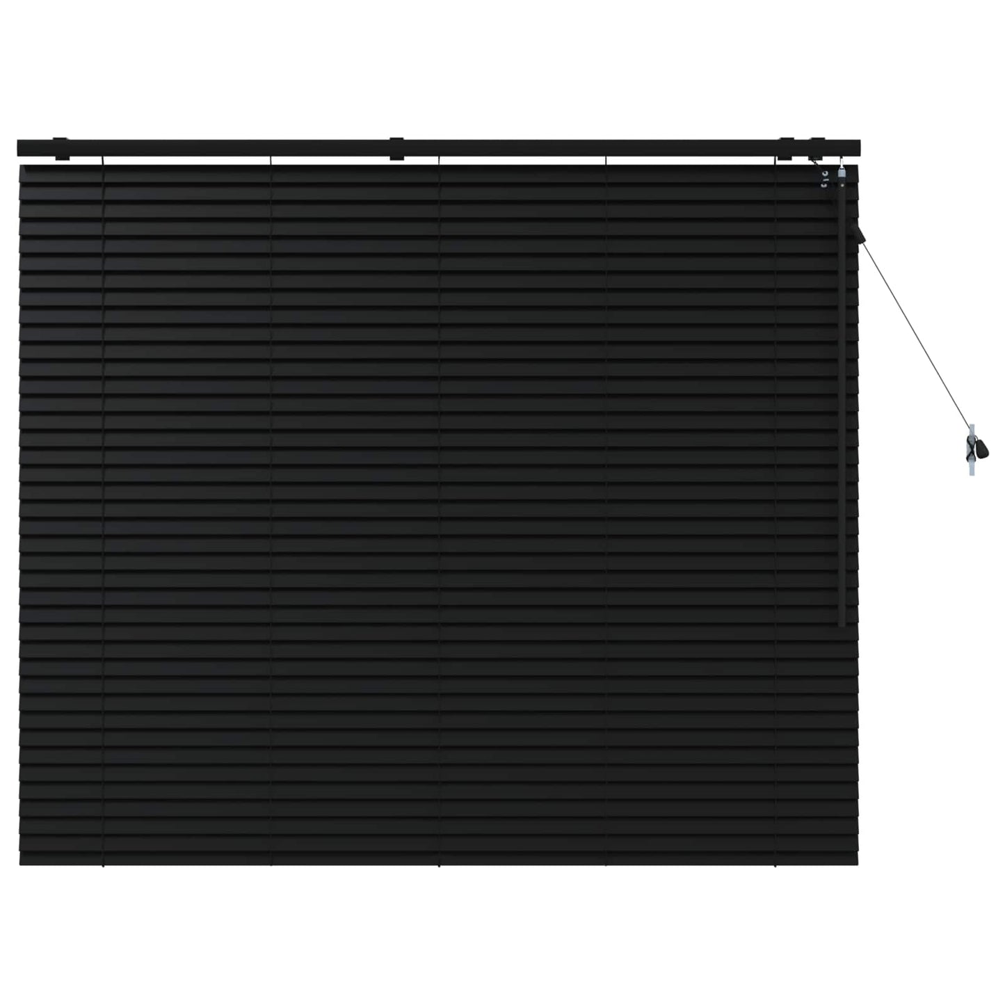 vidaXL Venetian Blind Black 125 x 130 cm 35 mm Solid Paulownia Wood 2