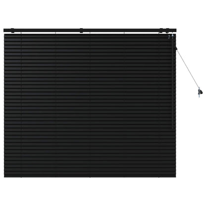 vidaXL Venetian Blind Black 125 x 130 cm 35 mm Solid Paulownia Wood 2