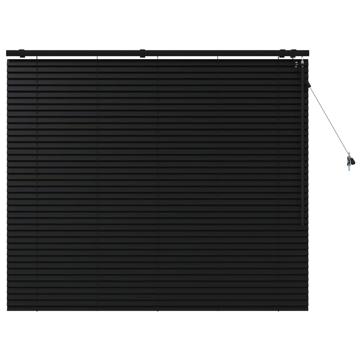 Venetian Blind 35 mm Solid Paulownia Wood Drop 130 cm Black 40–135 cm 135 cm