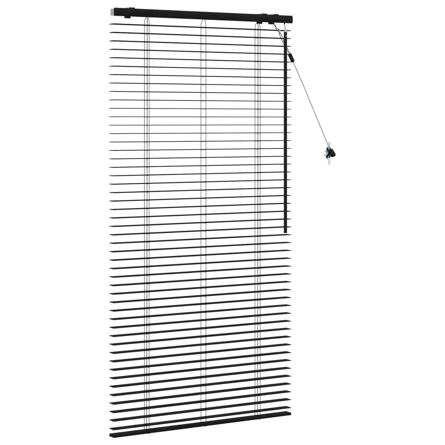 vidaXL Venetian Blind Black 95 x 160 cm 35 mm Solid Paulownia Wood 3