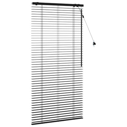 vidaXL Venetian Blind Black 95 x 160 cm 35 mm Solid Paulownia Wood 3