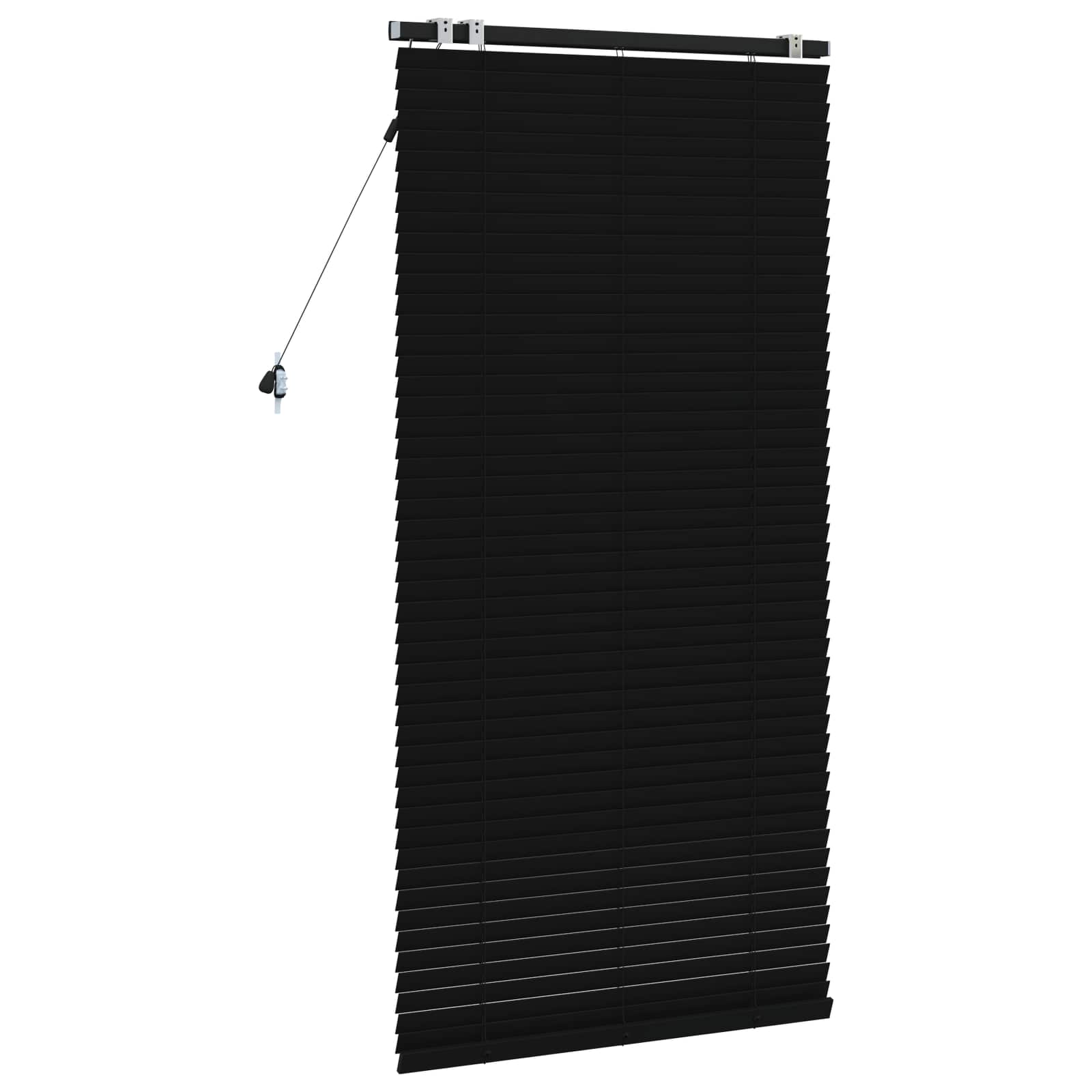 vidaXL Venetian Blind Black 95 x 160 cm 35 mm Solid Paulownia Wood 4
