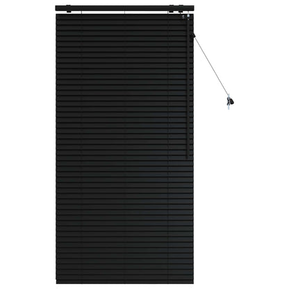 vidaXL Venetian Blind Black 95 x 160 cm 35 mm Solid Paulownia Wood 2