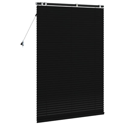 vidaXL Venetian Blind Black 105 x 160 cm 35 mm Solid Paulownia Wood 4