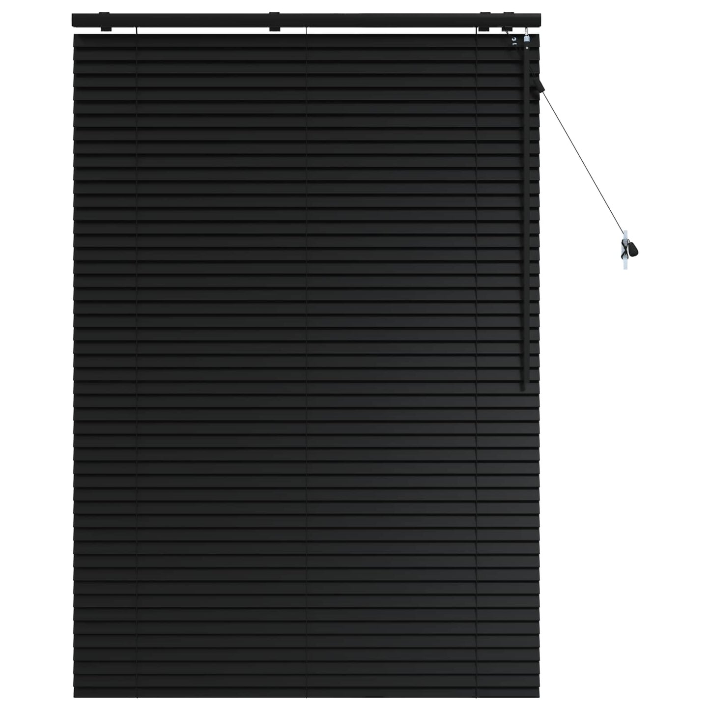 vidaXL Venetian Blind Black 110 x 160 cm 35 mm Solid Paulownia Wood 2